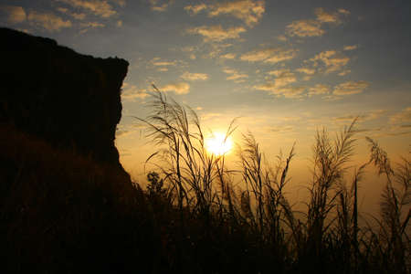 The cliff in the morning at the north of Thailandの写真素材