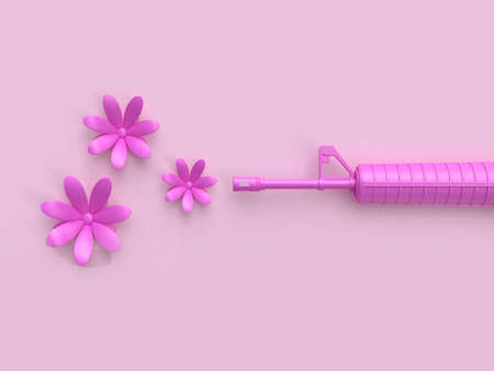 pink flower minimal abstract 3d rendering