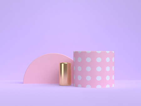 minimal violet-purple background pink geometric shape 3d renderingの写真素材