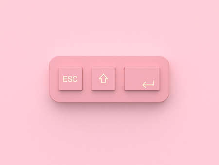 pink minimal abstract technology equipment button keyboard 3d renderingの写真素材