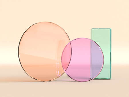 3d rendering abstract clear geometric shape