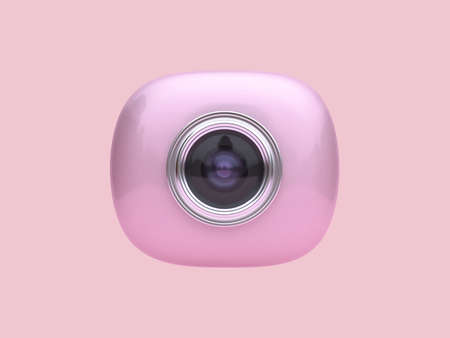 abstract pink camera minimal 3d rendering