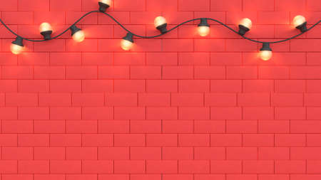 red wall abstract background top light minimal red background christmas new year holiday concept 3d renderingの写真素材