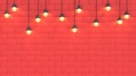 top light and space of red wall abstract christmas holiday new year concept 3d renderingの写真素材