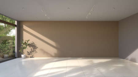 natural empty interior mockup 3d renderの写真素材