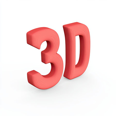 Red 3D text rendering on white backgroundの素材