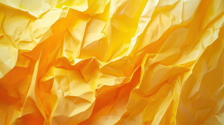 Crumpled yellow paper texture backgroundの素材