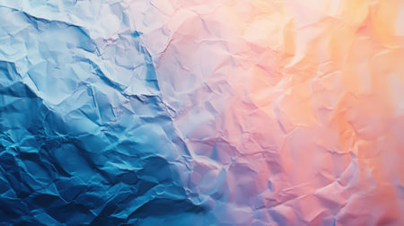Crumpled paper texture, blue-orange gradient, background, design (1)の素材