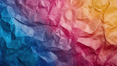 Crumpled rainbow paper texture backgroundの素材