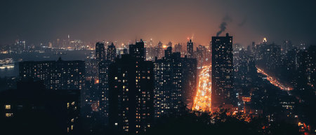 City lights at nightの素材