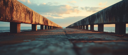 Coastal Pier at Sunsetの素材