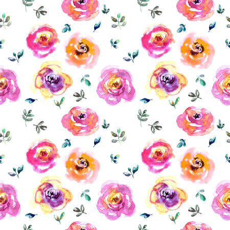 Watercolor flower pattern.の写真素材