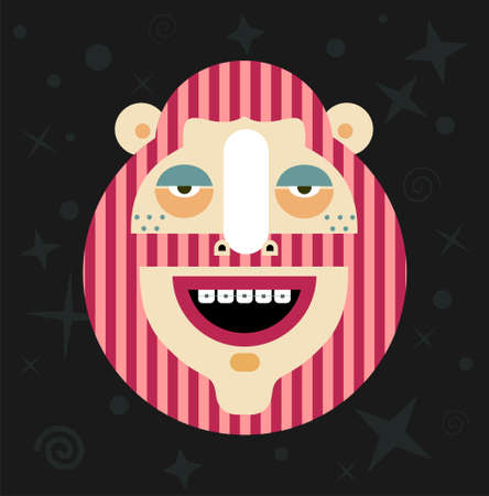 Fantastic man portrait with beard. Vector avatarのイラスト素材