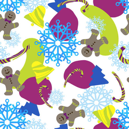Winter pattern with Christmas and new year elements. vectorのイラスト素材