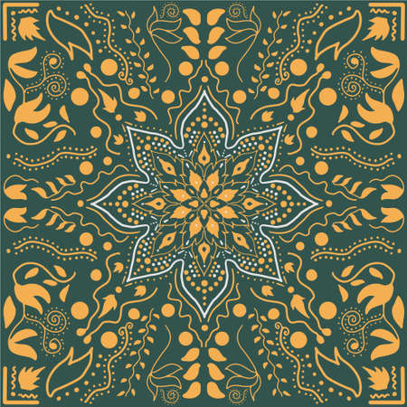 Botanic flower pattern design inspired by nature shape, abstract background, geometric wallpaper, clam, and relaxed mandalasのイラスト素材