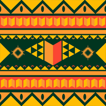 Ethnic pattern vector and illustration. Aztec tribal art. Geometric design background, graphic wallpaper, and texturesのイラスト素材