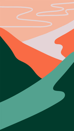 Colorful graphic with nature pattern for vertical wallpaper.のイラスト素材