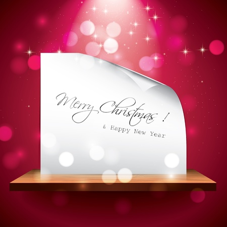 Christmas card on the shelfのイラスト素材