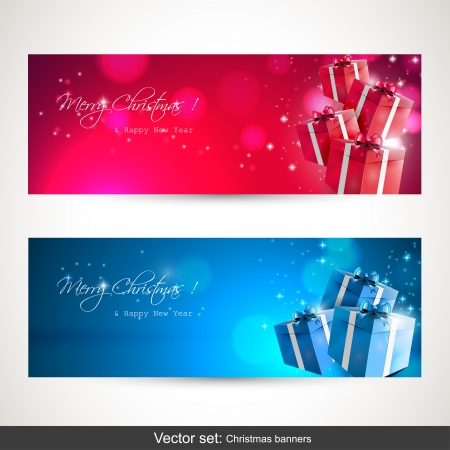 Christmas banners - vector set のイラスト素材
