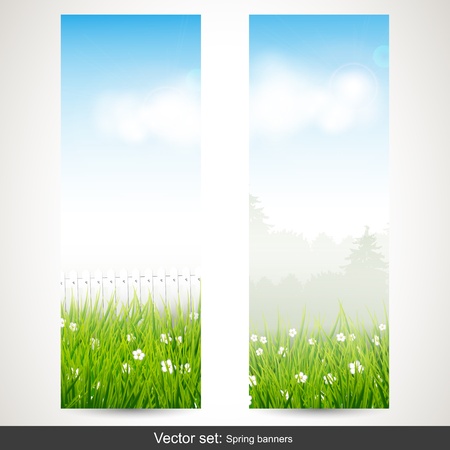 Spring vertical banners - vector setのイラスト素材