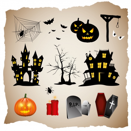 Halloween elementsのイラスト素材