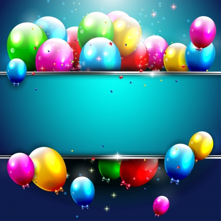 Luxury birthday background with colorful balloons and copyspace Luxury birthday background with colorful balloons and copyspace