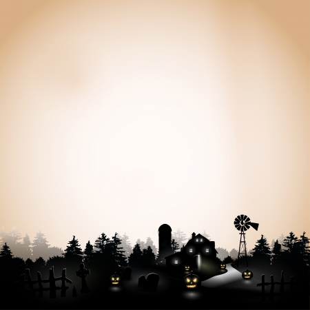 Haunted farmhouse in the woods - Background with copyspace
のイラスト素材
