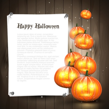 Halloween background with pumpkins and place for text
のイラスト素材