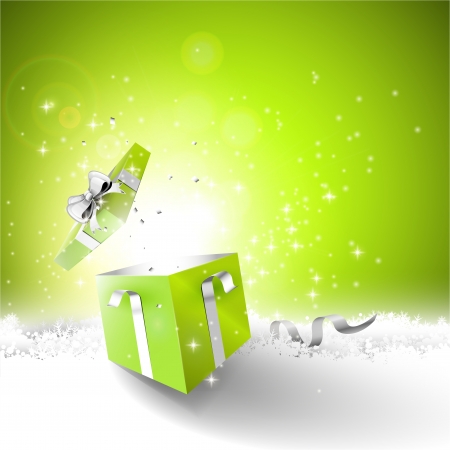 Open gift box on the snow - Christmas background

のイラスト素材