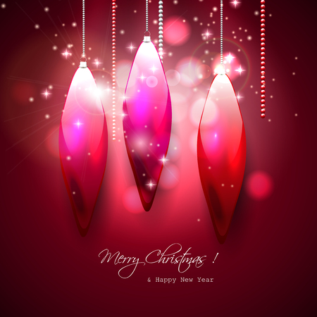 Luxury Christmas greeting card with glass decorationsのイラスト素材