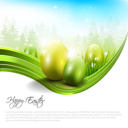 Sweet Easter background with eggs and copyspace
のイラスト素材