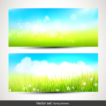Vector set of two horizontal spring banners
のイラスト素材