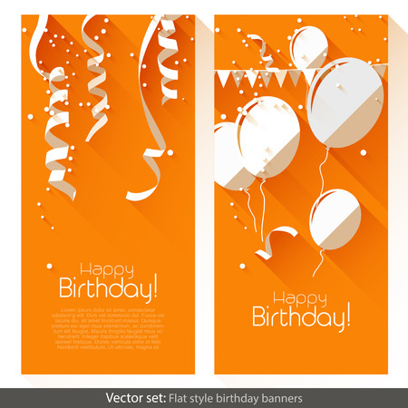Set of two birthday banners in flat design style
のイラスト素材