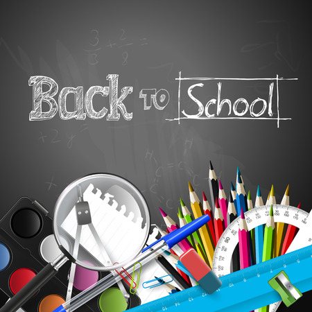 Back to school background with school supplies and copyspace

のイラスト素材