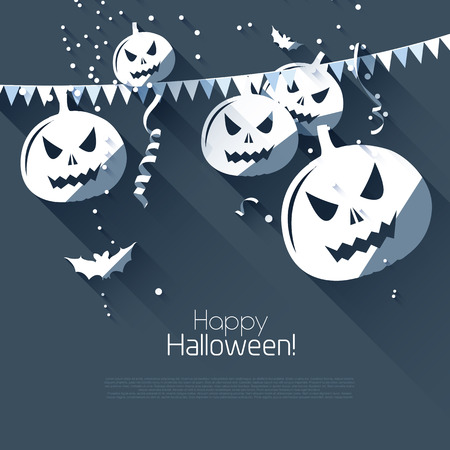 Halloween greeting card - flat design style
のイラスト素材