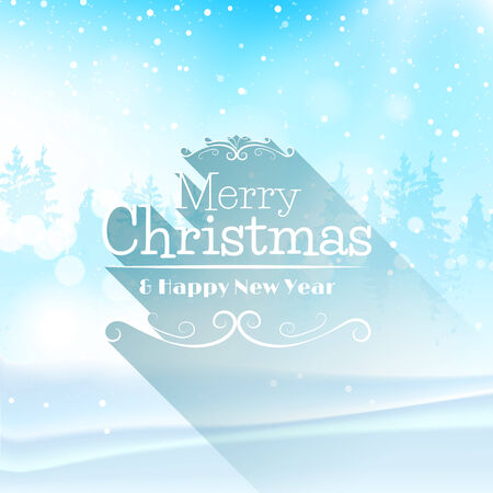 Winter landscape - Christmas greeting cardのイラスト素材