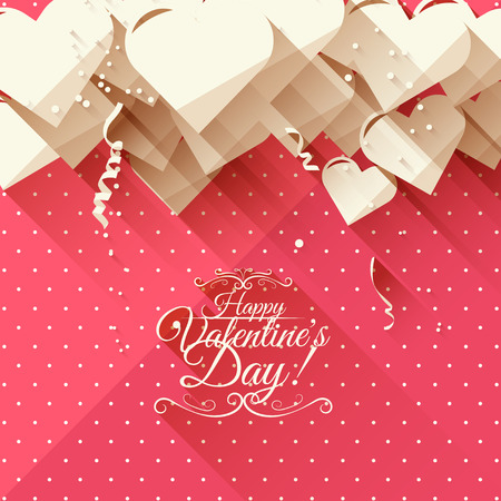 Valentine's Day greeting card - flat design styleのイラスト素材