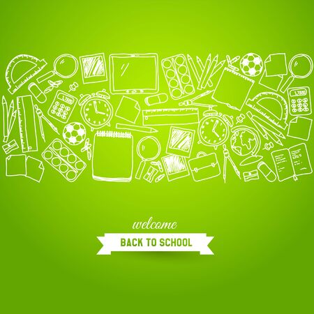 Back To School hand drawn backgroundのイラスト素材