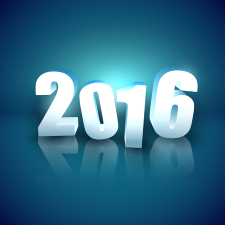 Glossy 3D numbers on blue background - New Year 2016のイラスト素材