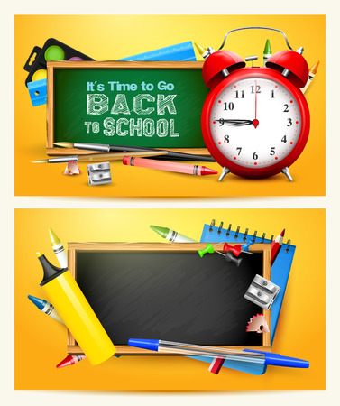 Vector set of two Back to school headersのイラスト素材