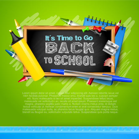 Back to School template with school accessoriesのイラスト素材