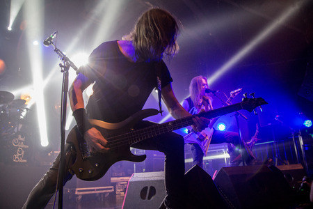 Concert of Finnish melodic death metal band âChildren of Bodomâ on stage of Tvornica Kulture, Zagreb, Croatiaのeditorial素材