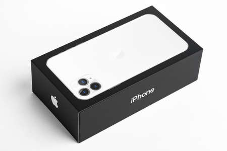 Vidalia, Georgia / USA - September 27, 2019: A studio shot of the Apple iPhone 11 Max Pro packaging...