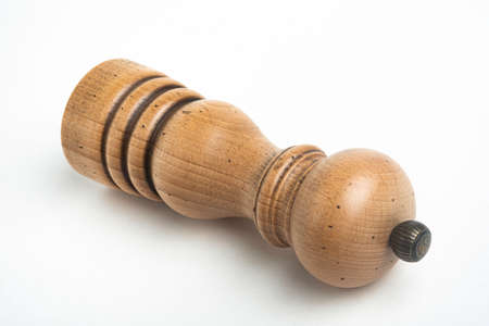 Vidalia, Georgia / USA - May 5, 2020: Studio product shot of the iconic Paris model of the Peugeot pepper mill in natural wood with metal jewel knob.のeditorial素材
