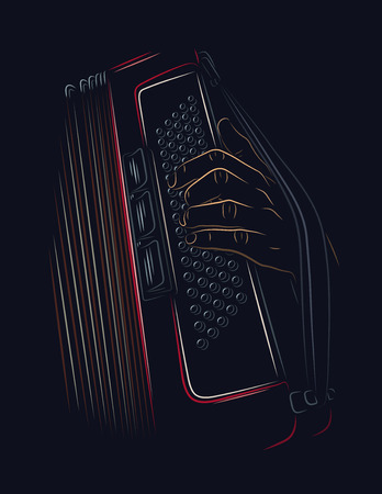 Playing accordionのイラスト素材