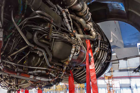 Jet engine maintenanceの写真素材