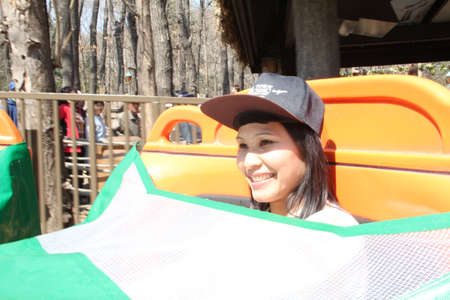 EVERLAND, YONGIN, KOREA - APRIL 06 : The unidentified tourists are travelling and enjoyAmazon Express A rafting adventure on the Amazon River in Latin America on april 06, 2011 at Everland, Yongin, Korea.のeditorial素材