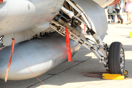 BANGKOK - JANUARY 14 : F-16 ADF on display at Don Muang Airshow, January 14, 2012, Don Muang Airport, Bangkok, Thailand.のeditorial素材