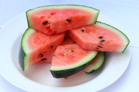 fresh slices of watermelonの写真素材