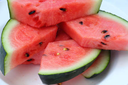 fresh slices of watermelonの写真素材
